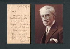 COMPOSER Maurice Ravel autograph letter signed & mounted