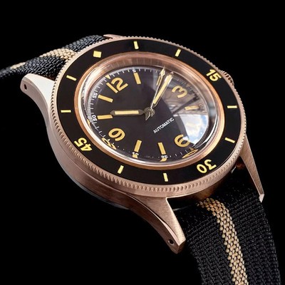 Tandorio 50 Fathoms Real CUSN8 Solid Bronze NH35A Auto Vintage Men Watch 20ATM