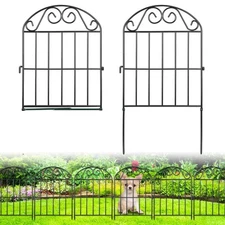 24 Panels Collapsible Garden Fence Animal Barrier26 Ftl X 24 Inh Black Rustp