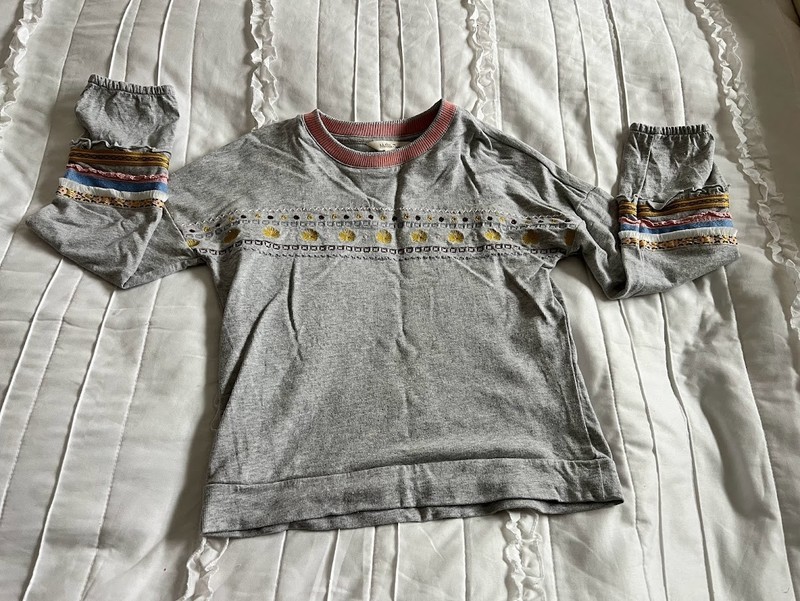 Matilda Jane Clothing Size 8 EUC Glittery French Terry Top