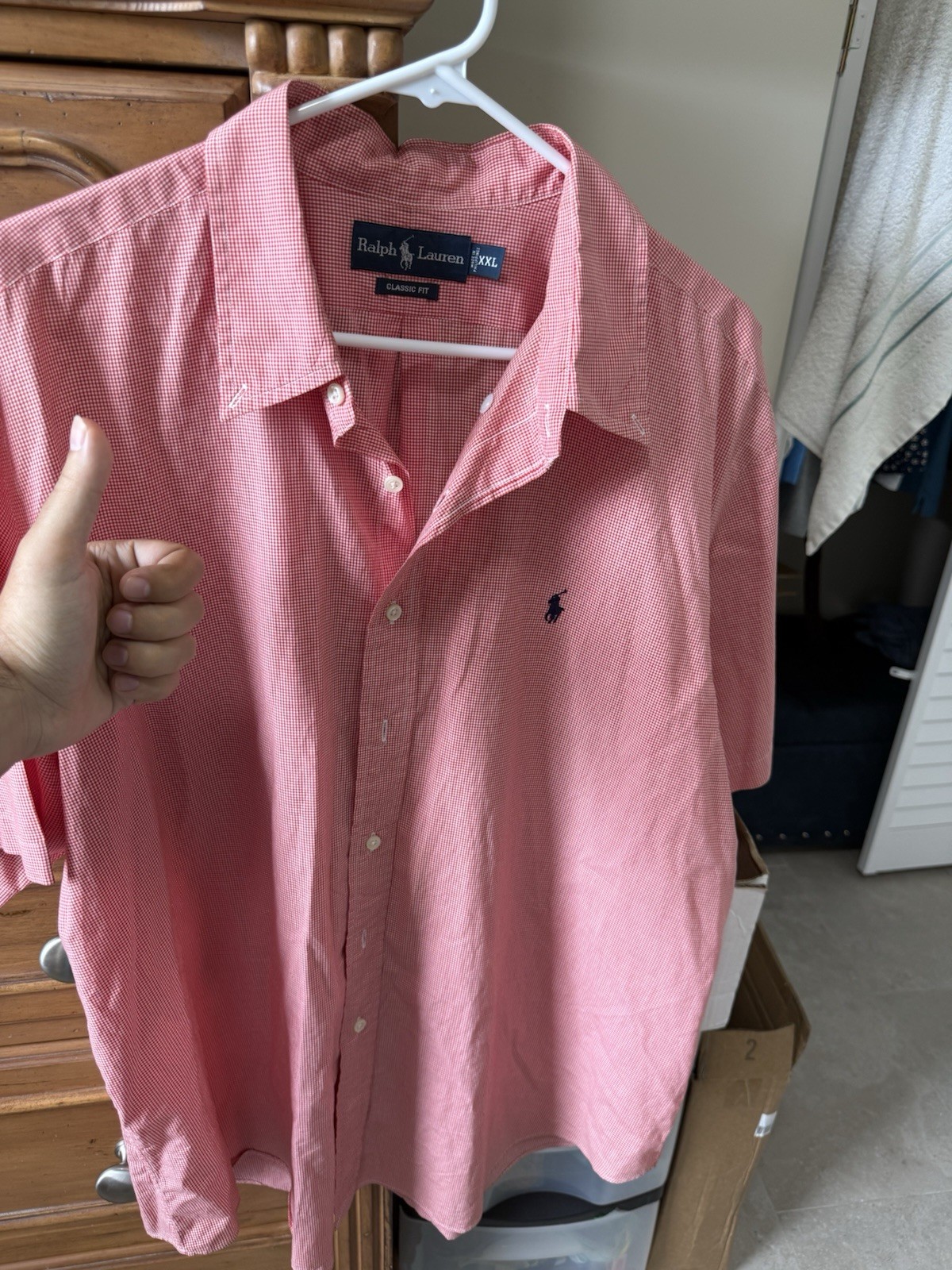 Ralph Lauren Men's Short Sleeve Cotton Button Down Shirt Classic Fit Size XXL