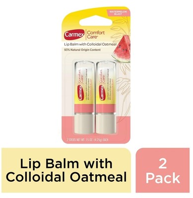   Carmex Comfort Care Lip Balm Stick with Colloidal Oatmeal in Watermelon Blast