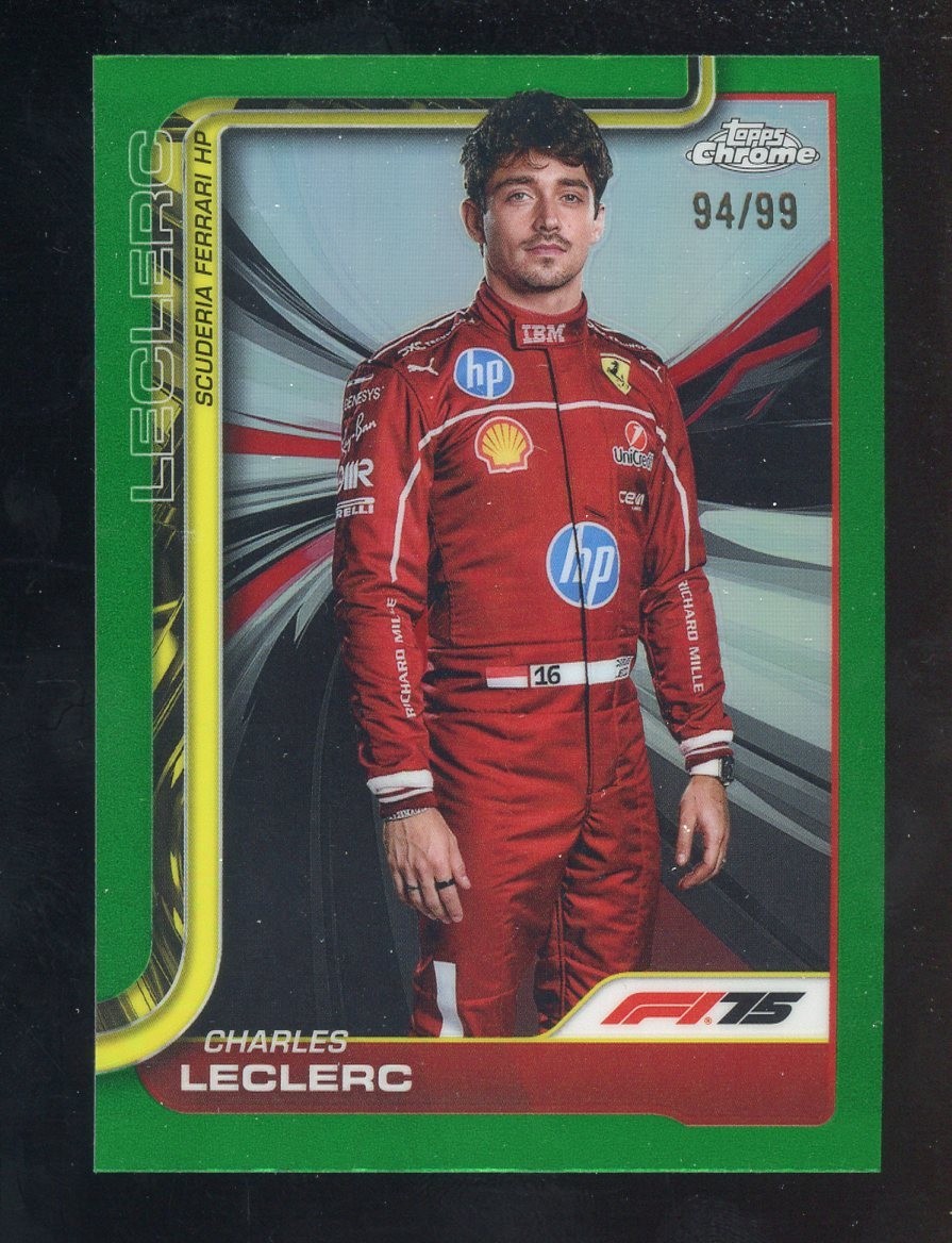 2025 Topps Chrome F1 Formula Green Refractor #3 Charles Leclerc 94/99