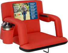 Reclining Stadium Seat   Wide Bleacher Chair with Back Support and Cushion, Armr