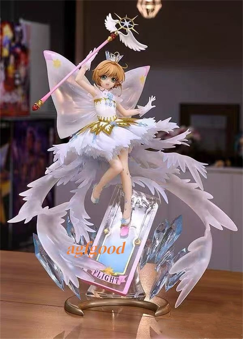 Oficial 1/7 Tarjeta Captor Sakura Kinomoto Sakura Tarjeta Transparente PVC Figura Regalo