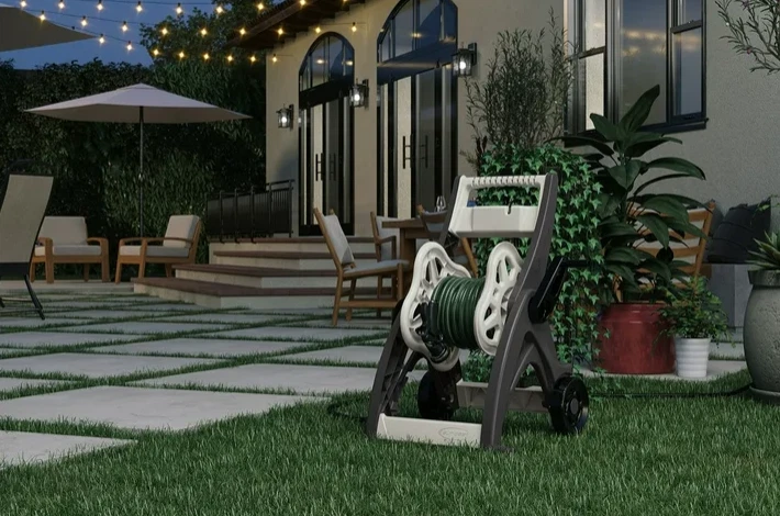 Carretel de mangueira de 175 pés de capacidade carrinho móvel, durável, mobilidade - Imagem 4 de 4