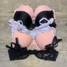 Victoria Secret Bundle 5 Variety Bras Push Up Bombshell Date Unlined Plunge 32 B