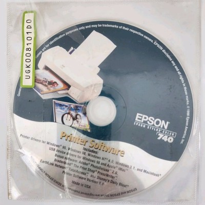 Vintage Epson Stylus Color 740 Printer Software CD-ROM   Windows 95/98 Mac