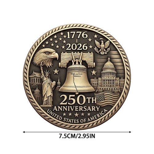 250TH ANNIVERSARY UNITED STATES OF AMERICA Commemorative Coin Collectible Badge - Bild 2 von 2