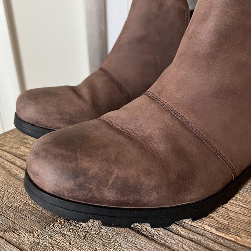 Sorel Emelie Chelsea Boots Womens Size 11 Brown Waterproof Leather Slip On Shoes - Picture 2 of 13