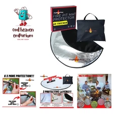 36" Fire Pit Protector for Deck or Patio, Thick Heat Resistant Deflector, Tri...