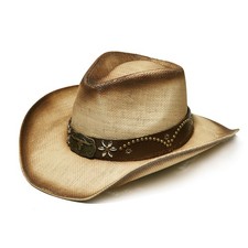 Western Straw Cowboy and Cowgirl Hats with Decorative Bands - Unisex Wide Bri...