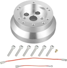 For GM Chevy 5 & 6 Hole Steering Wheel Polished Hub Adapter Flaming River Ididit