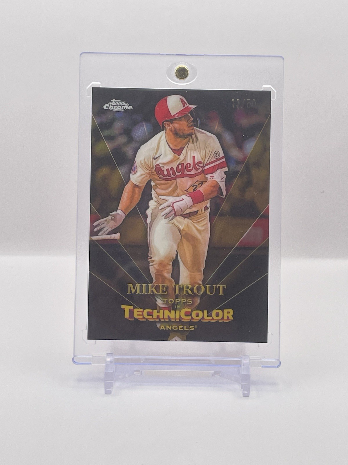 2023 Topps Chrome - Topps in Technicolor Mike Trout #TT-1 Gold Refractor /50