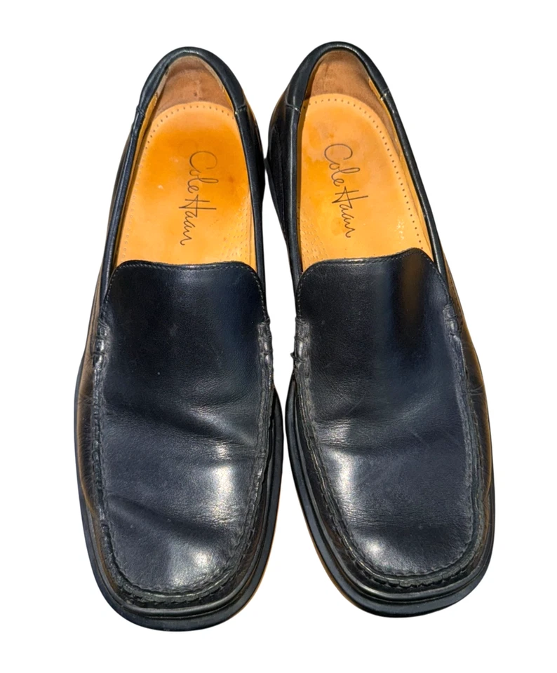 Mocasines Cole Haan Santa Bárbara para hombre talla 9,5 M cuero negro 07186 zapato sin cordones Foto 4 de 4