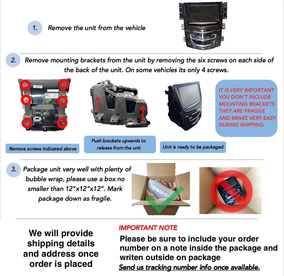 Repair Service For Cadillac CUE Radio Touch Screen ATS CTS ELR ESCALADE SRX XTS - Image 2 of 4