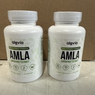Alevia AMLA Superfruit Extract 60 Caps Each High Potency Formula- 10/27 - 2 Pack