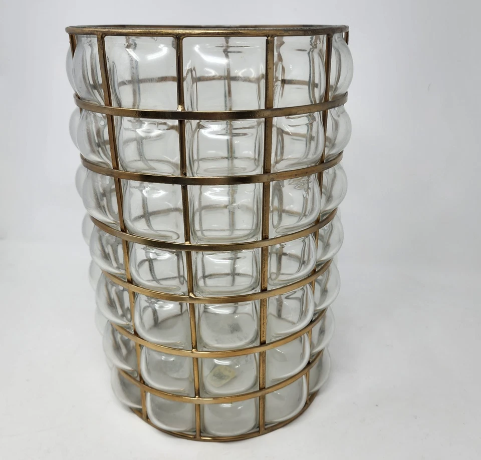 Pottery Barn 蜡烛架 气泡盖 玻璃 黄铜 窗玻璃 大号 飓风 — 第 2/4 张图片