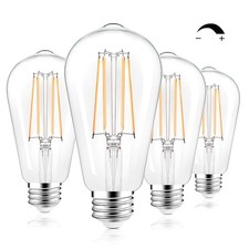 LED Light Bulbs Dimmable Vintage Edison 4 Count Pack of 1 Warm White 2700k