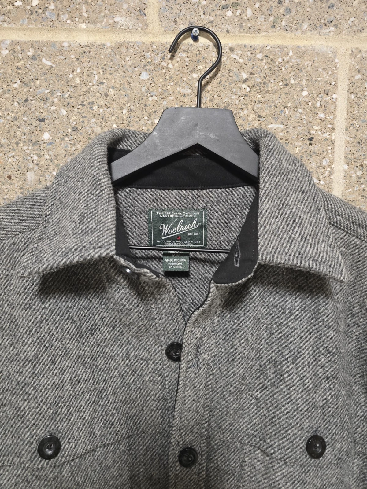 Woolrich Wool Double Cape Stag Shirt Jacket Mens M Grey Cruiser Mackinaw Coat image 6