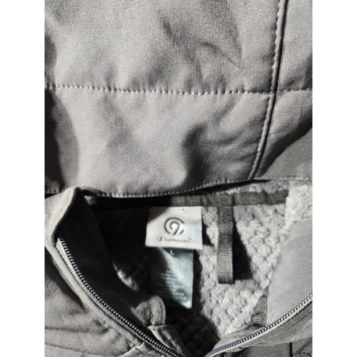 Champion C9 Mens Gray Softshell Hooded Jacket Fleece Lined Size L image 4