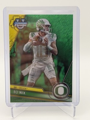 2023 Bowman U Bo Nix Green Shimmer 18/99 #159 Oregon Ducks Denver Broncos