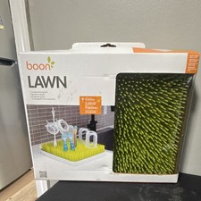 Boon LAWN Countertop Baby Bottle Drying Rack w/ Detachable Drip Tray Green
