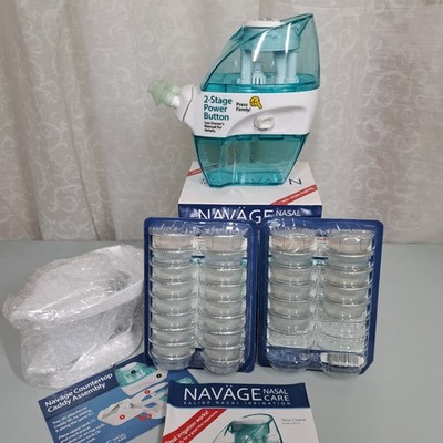 Navage Nasal Care Saline Irrigation System Sinus Rinse Countertop Caddy 29 Pods
