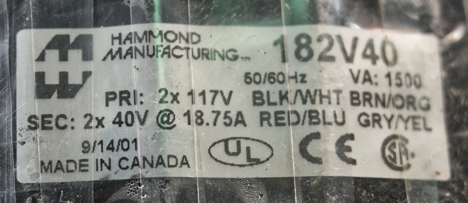 Hammond Toroidal Transformer 182v40 New Old Stock worth its weight in copper - Image 3 of 4