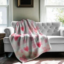 Bear Pink Printed Premium Blanket Cute Nursery Aesthetic