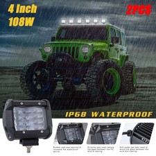 108W 4 Rows LED Work Light Bar for Offroad Off-road Truck 6000K white 2pcs/set