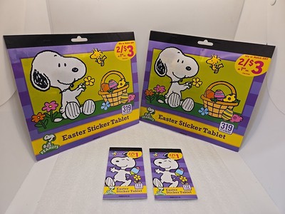Lot Of 4 Snoopy EASTER Sticker Tablets Over 900 Stickers - READ