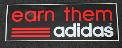ADIDAS - earn them   Sticker / Aufkleber   *aus Sammlung* 1587