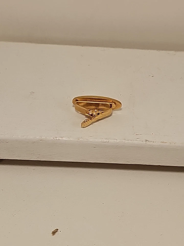 Vintage Swank Goldtone Tie Bar Clip Oval  - Image 2 of 4
