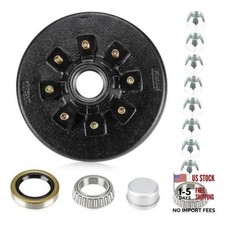 12" x 2" Trailer Brake Drum Kit - 8 on 6.5" Bolt Circle - 8-Lug with 9/16" Stud
