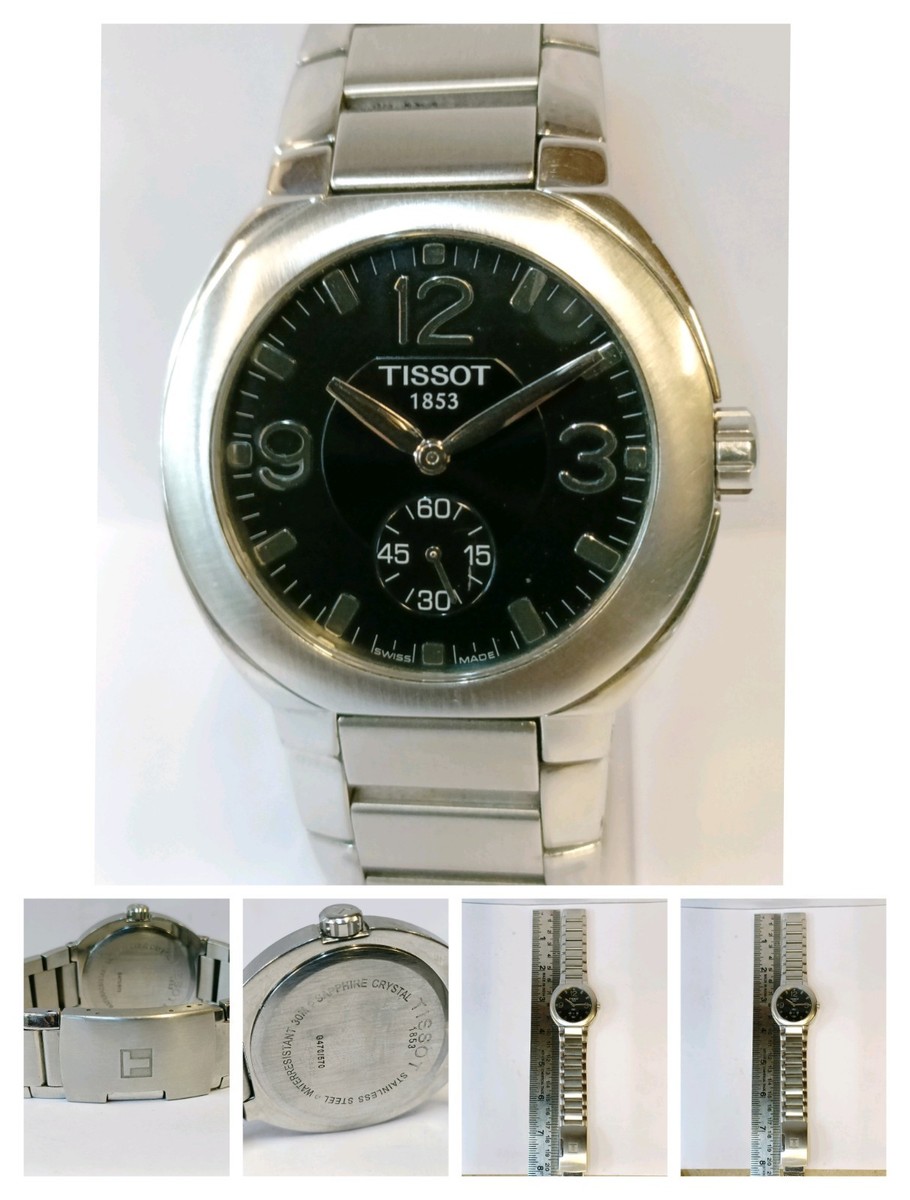 TISSOT SUB-SECOND QUARTZ BLACK DIAL G470/570 SWISS MEN'S WORKING