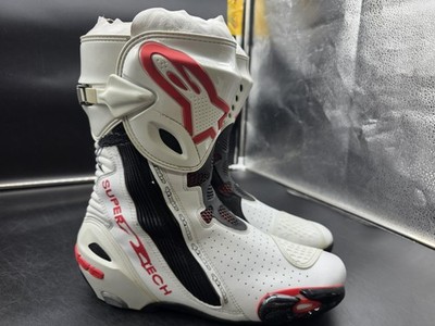 Alpinestars Supertech R Motorcycle Boots Mens 9.5 White Black EU 44 Racing