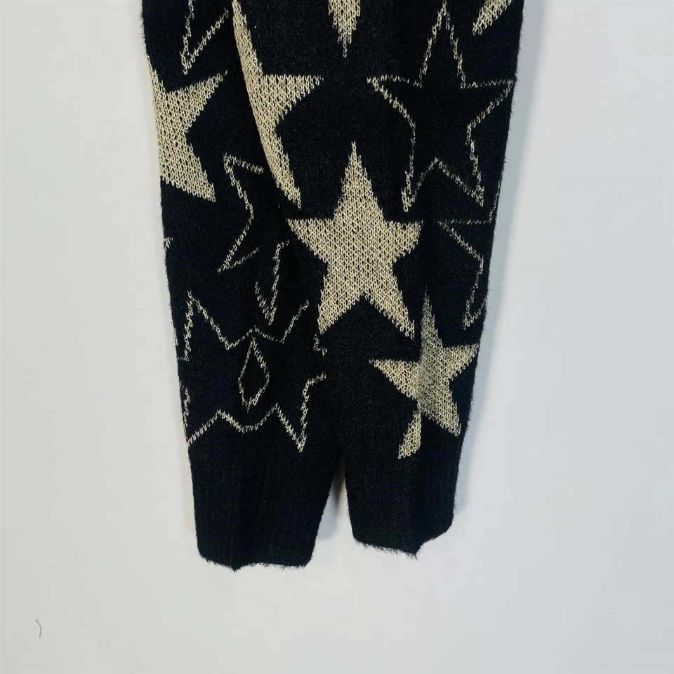 PJ Salvage Lounge Jogger Pants Women Large Stretch Drawstring Black Star Print - Image 4 of 4