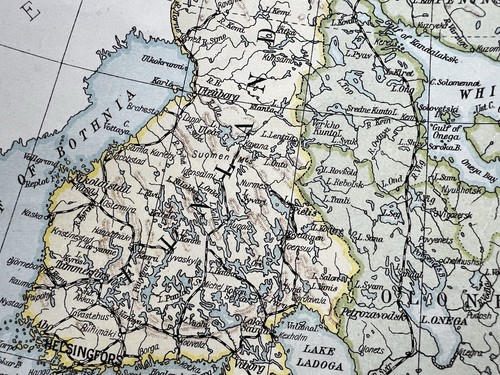 Antique 1920 map of RUSSIA AND ADJACENT STATES RUSSIAN - Picture 10 of 12