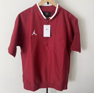 Jordan Team Lightweight Nylon Coaches Jacket Mens M Crimson 1/2 Zip CV5858-613