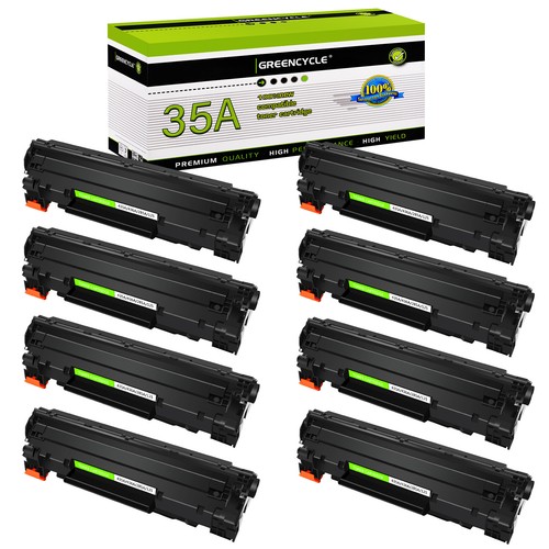 8xGREENCYCLE Black CB435A 35A Toner Cartridge For HP LaserJet P1005 P1006 P1009
