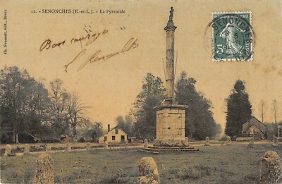 Old postcard 28 Senonches La Pyramide (enamel postcard