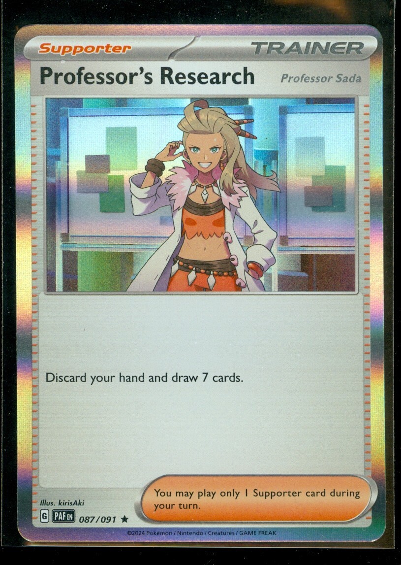 Pokemon PROFESSOR'S RESEARCH (Sada) 087/091 - Paldean Fates RARE HOLO - MINT