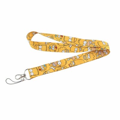 The Simpsons Cartoon Series Characters Themed Yellow ID Badge Holder Lanyard
