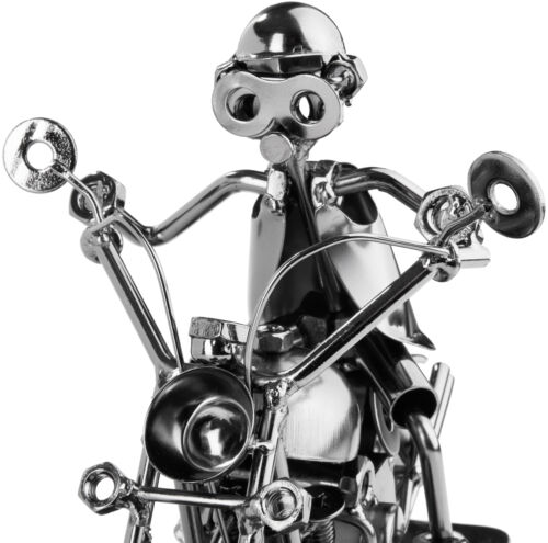 Motociclista scultura dadi e bulloni BRUBAKER - Figura in ferro fatta a mano uomo in metallo - Foto 7 di 9