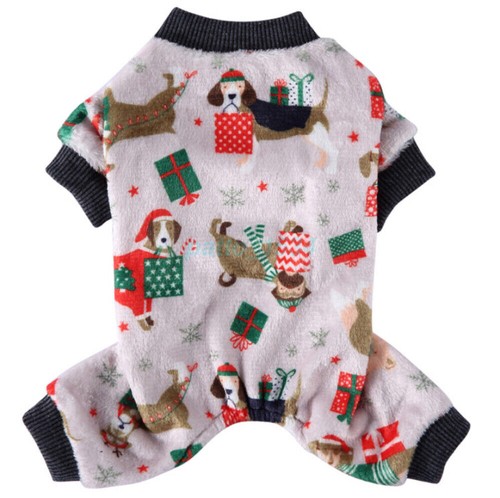 Puppy Dog Christmas Pajamas Four Legs Soft Jumpsuit Bodysuits Outfit Apparel - Picture 44 of 52