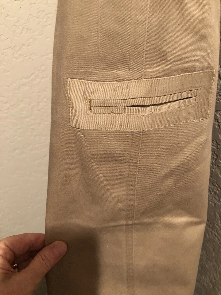 Pantalón para mujer Chaus Sport caqui - talla 12 inserciones laterales elásticas plisadas delanteras Foto 4 de 4