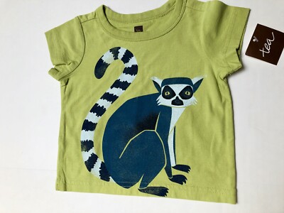 TEA COLLECTION Shorty Sleeve Top~Size 3-6 months~Lemur~NWT Boys