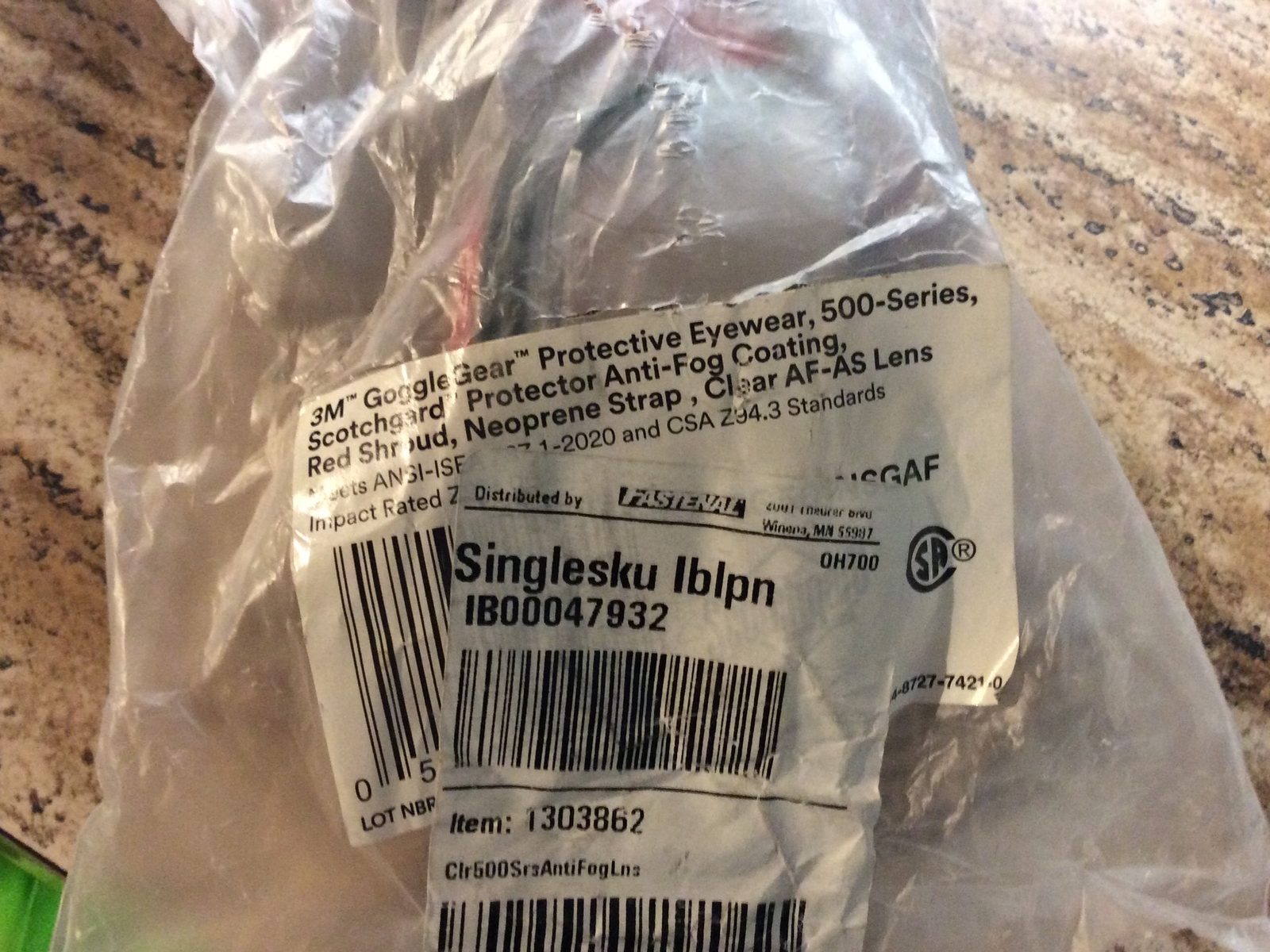 3M Gg501sgaf Safety Goggles, Clear AntiFog Lens, Gogglegear 500 Series