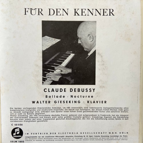 DEBUSSY: Ballade / Nocturne - Gieseking (EP Columbia C 50 500 / NM) - Bild 2 von 3